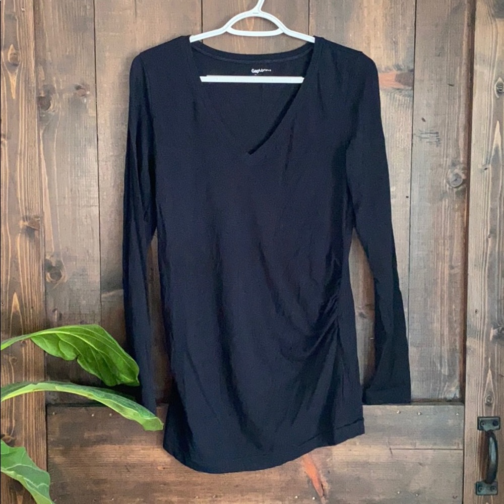 Long Sleeve Black Maternity Shirt